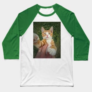 petting an orange tomcat Baseball T-Shirt